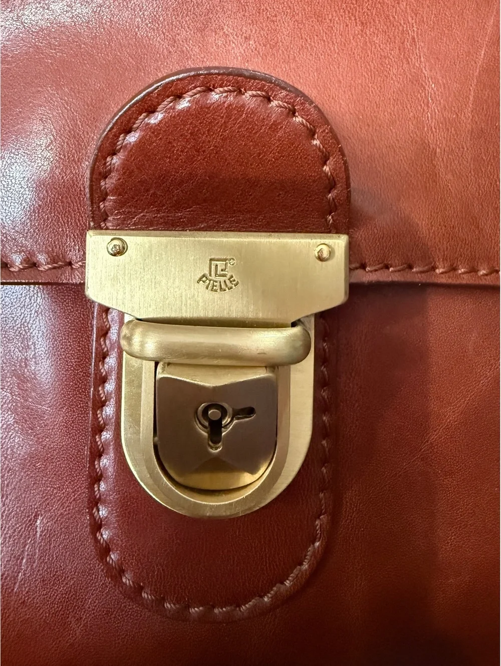 Vintage Pielle 100% Genuine Leather Briefcase Bag